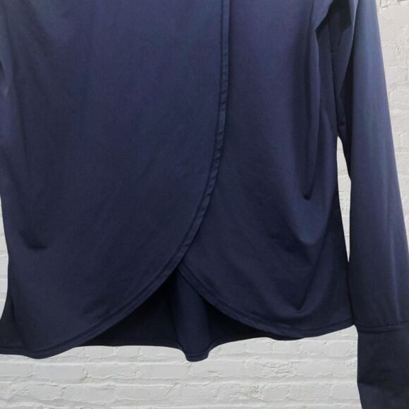 Athleta Sunlover UPF Tulip Back Top S Navy Thumbhole Sun Protection - Picture 6 of 15